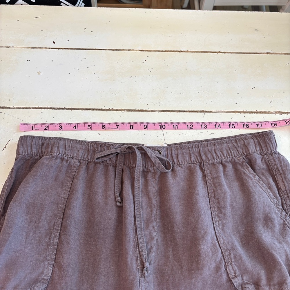 C&C California Linen Jogger Pants Women’s Large Brown Utility Cargo Pants - Picture 5 of 9